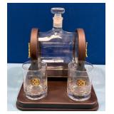 43 - NUTRICHEF WHISKEY BARREL DECANTER SET (3)