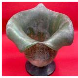 P - SIGNED ITALIAN ART GLASS VASE 7"T (45)