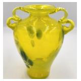 P - HAND BLOWN ART GALSS VASE 7"T
