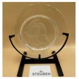 P - VINTAGE STEUBEN GLASS AUDUBON PLATE