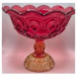 P - VINTAGE SMITH MOON AMBERINA GLASS