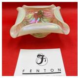 P - FENTON "URANIUM" IRIDESCENT "ROSEMILK" BOWL