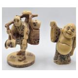 P - TWO VINTAGE JAPANESE OKIMONO FIGURINES (197)