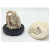 P - VINTAGE CARVED IVORY NETSUKE (195)