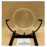 P - COLLECTIBLE STEUBEN GLASS PLATE WITH STAND