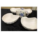 V - SHAFFORD SHELL BOWLS & HERMAN DODGE TEAPOT