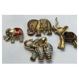 V - LOT OF 4 ELEPHANT BROOCHES (J40)