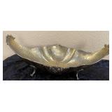 V - HAMMERED BRASS FOOTED BOWL (B57)