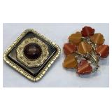 V - 2 COSTUME JEWELRY BROOCHES (J31)