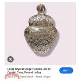 V - CRYSTAL BISCUIT JAR (B17)