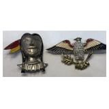 V - LOT OF 2 COSTUME JEWELRY BROOCHES (J54)