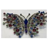 V - AUSTRIAN CRYSTAL BUTTERFLY BROOCH (J16)