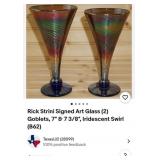 V - 3 PIECES IRIDESCENT GLASS STEMWARE (N3)