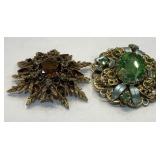V - LOT OF 2 VINTAGE FLORENCE BROOCHES (J84)