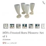 V - VINTAGE TIARA INDIANA FROSTED GLASS PILSNERS