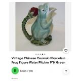 V - MAJOLICA-STYLE FROG PITCHER (B37)