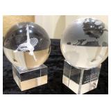 V - LASER ETCHED BALLERINA & GLOBE PAPERWEIGHTS