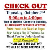 AUCTION PICK UP DAY & HOURS