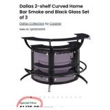 V - HALF ROUND GLASS & METAL HOME BAR (B65)