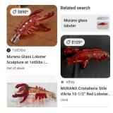 V - ART GLASS LOBSTER (A29)