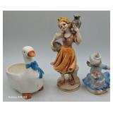 V - COLLECTIBLE FIGURINES & GOOSE PLANTER