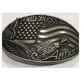 V - GOD BLESS AMERICA BELT BUCKLE (J88)