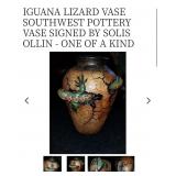 V - RAKU-STYLE POTTERY VASE (B14)