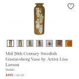V - LISA LARSON VASE 10"T (B51)
