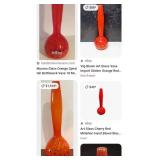 V - ART GLASS VASE & FLOWER (B13)