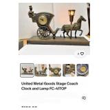 V - ANTIQUE CARRIAGE CLOCK / LAMP (E15)