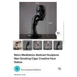 V - MODERN THINKING MAN SCULPTURE 14"T (B42)