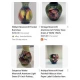 V - MOORCROFT CERAMIC PLATE & VASE (ENGLAND)