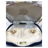 V - HAND CARVED CAMEO & 12KT GOLD EARRINGS (J10)