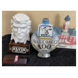 V - LOT OF 3 CERAMIC DECANTERS (B55)