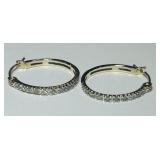 10KT YELLOW GOLD DIAMOND EARRINGS 1.30GRS