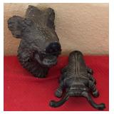 P - CAST IRON BEAR HEAD & BEETLE BOOT JACK (A65)