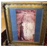 P - FRAMED FOSSIL FOOTPRINTS OF LACTOLI 25X21"