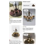 P - VINTAGE BRASS TEA SET (INDIA) (B45)