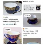 P - 2 SETS TEA CUPS & SAUCERS (RUSSIA) (B24)