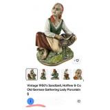 P - VINTAGE PORCELAIN DRESDEN FIGURINE (A24)