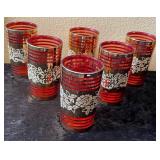 P - SET OF 6 DYNASTY CROWN GLASSWARE (B12)