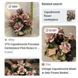 P - CAPODIMONTE FLORAL CENTERPIECE 10X16" (A42)