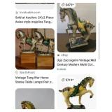 P - ITALIAN CERAMIC HORSE TABLE LAMP (A101)