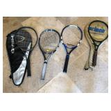 P - LOT OF 4 TENNIS RACKETS (A151)
