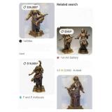 P - A. MOREAU BRONZE WOMAN WITH LUTE SCULPTURE