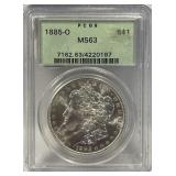 S - 1885-O MS63 MORGAN SILVER DOLLAR (10)