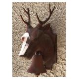P - CAST IRON DEER HEAD DOORBELL (A148)