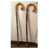 P - HAND PAINTED WOODEN CANES (A152)