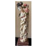 P - VINTAGE CARVED IVORY STATUETTE 14"T (B7)