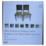 P - PAIR OF 1930S STACKMORE FOLDING CHAIRS (G6)